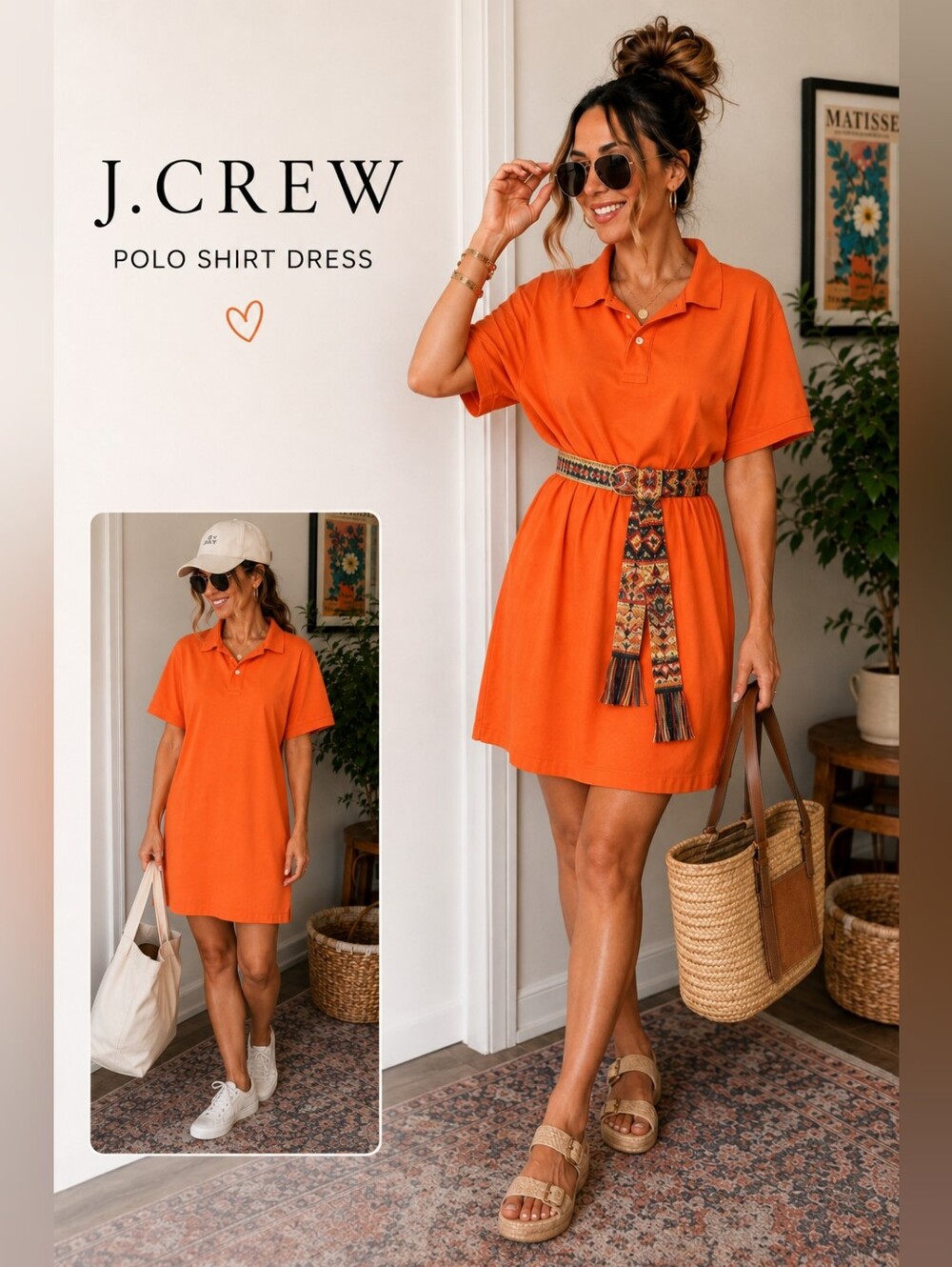 J.Crew NWT Orange Polo Shirt Dress Oversized Men's 3XL Preppy Cotton